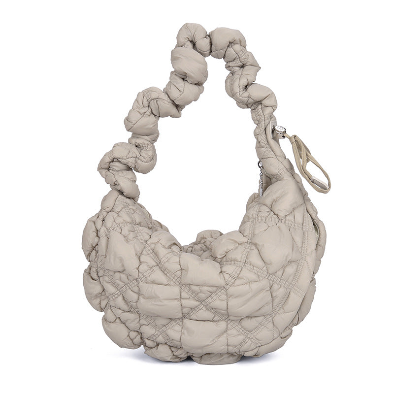 Minority Cloud Pleated Large Capacity Embroidery Thread Shoulder Bags