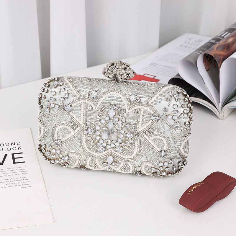 Women's Banquet Pearl Embroidery Dress Garment Diamond Bags