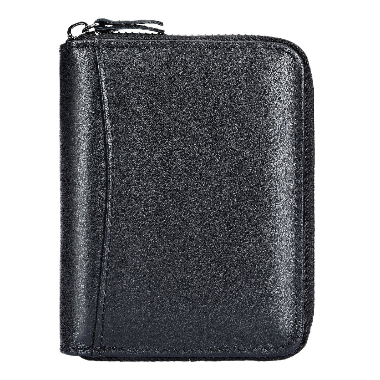 Men's Layer Cowhide Short Leather Zipper Driving Men's Wallets