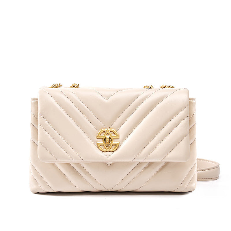 Women's Strict Selection Underarm Rhombus Chain Genuine Crossbody Bags