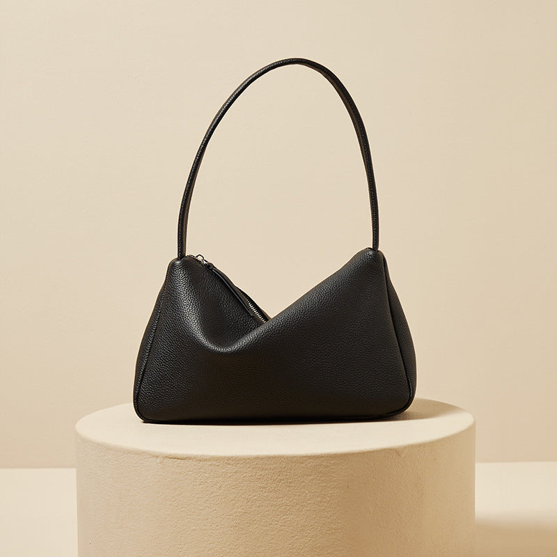 Women's Portable First Layer Cowhide French Underarm Shoulder Bags
