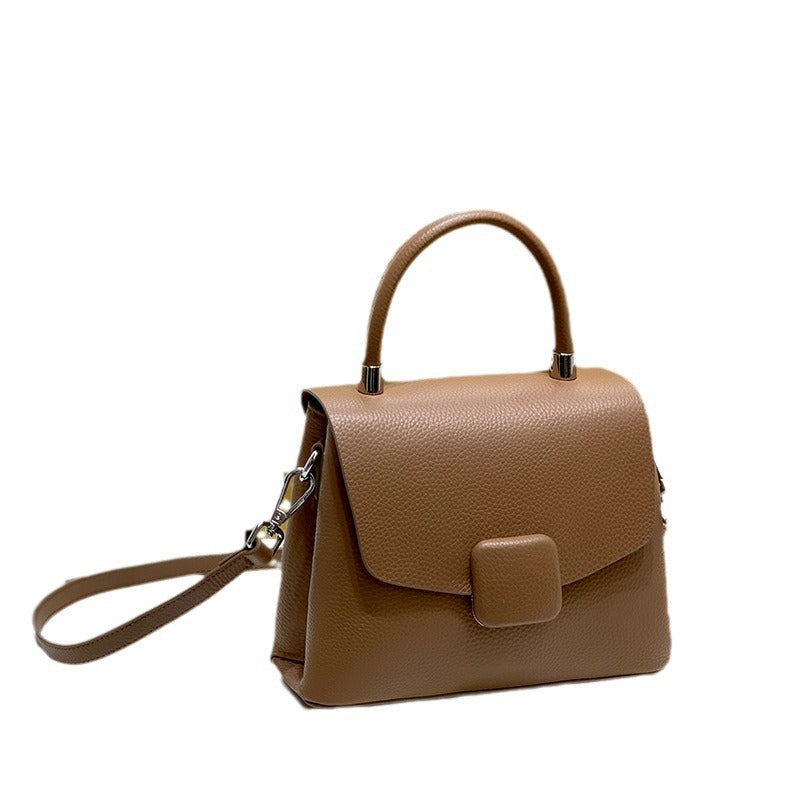 Women's Genuine Leather Graceful Portable Trendy High Shoulder Bags