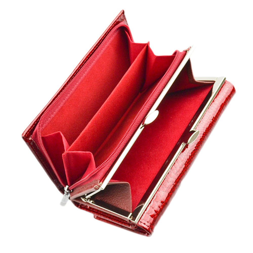Women's Short Russian Genuine Leather Banknote Mobile Ladies Wallets