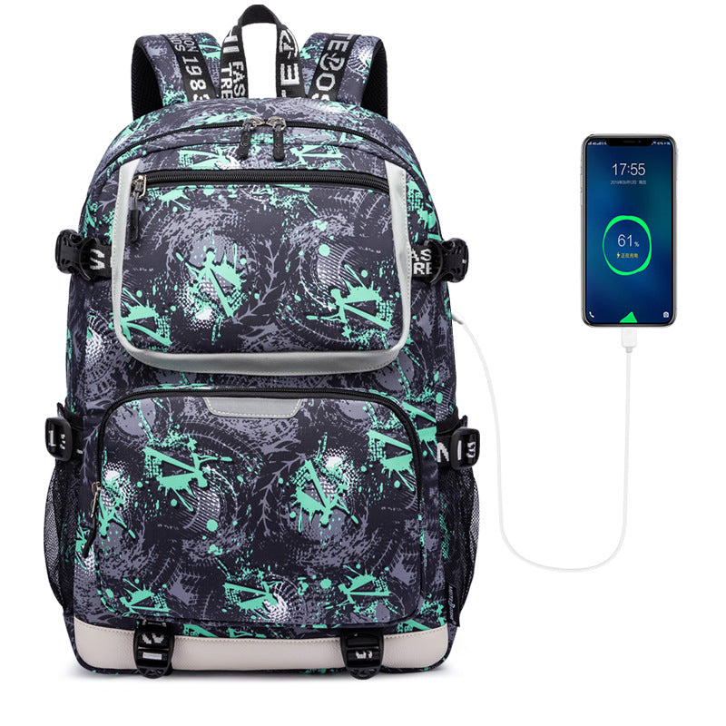 Large Capacity Oxford Cloth Street Leisure Backpacks
