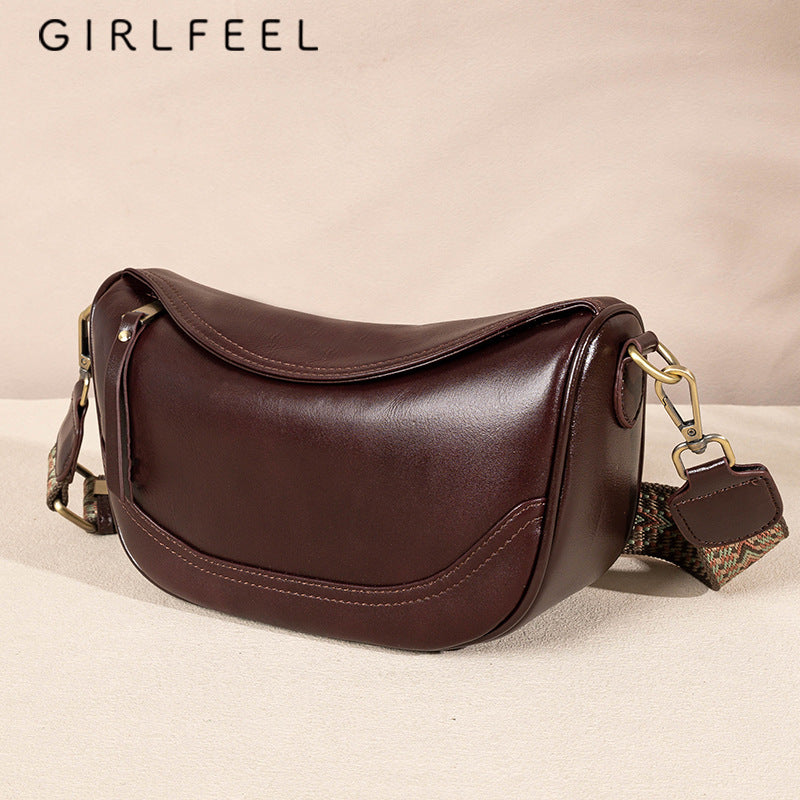 Women's Trendy Vintage Leather Fashion Vegetable Tanning Crossbody Bags