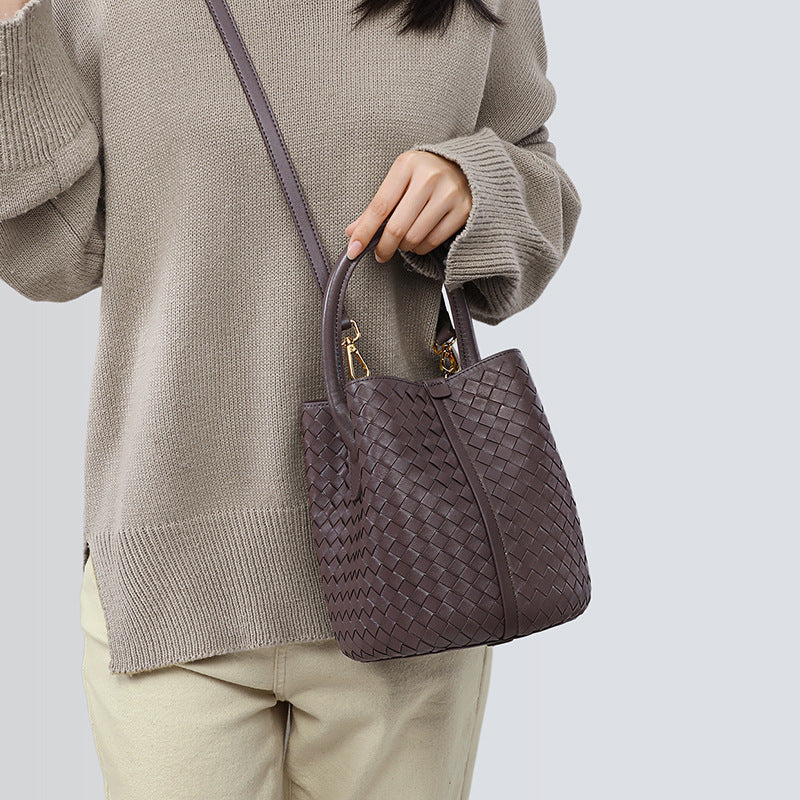 Women's Summer Cross Body Genuine Leather Woven Crossbody Bags