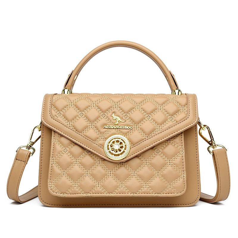 Women's Lucky Discussion Wide Strap Daily Rhombus Shoulder Bags