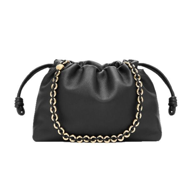 Women's Lucky Soft Cowhide Clutch Drawstring Genuine Shoulder Bags