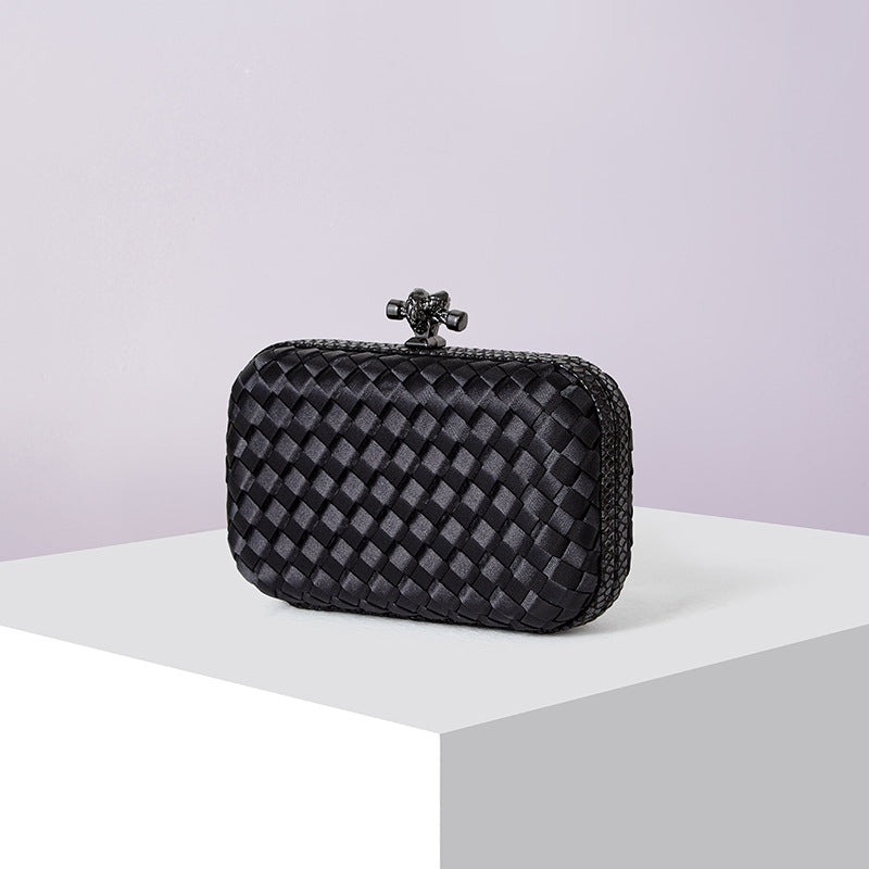 Women's Silk Hand-woven Simplicity Dinner Chain Pouch Evening Bags