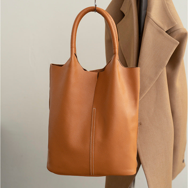 Women's Genuine Leather High-grade Minority Simple Soft Handbags