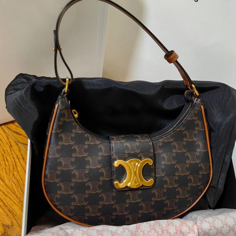 Women's Arc Underarm Retro Presbyopic Selenodont Metal Armpit Bags