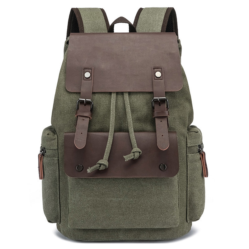 Men's Canvas Pu Leather Business Trip Lightweight Backpacks