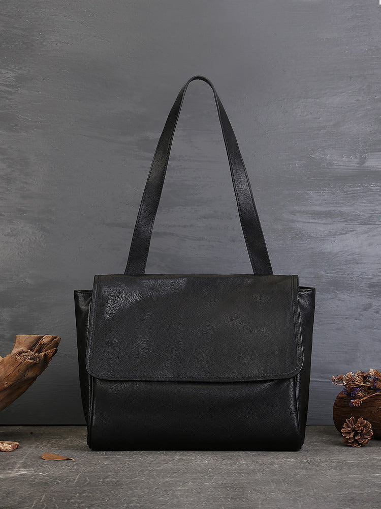 Women's Genuine Leather First Layer Cowhide Simple Commute Crossbody Bags