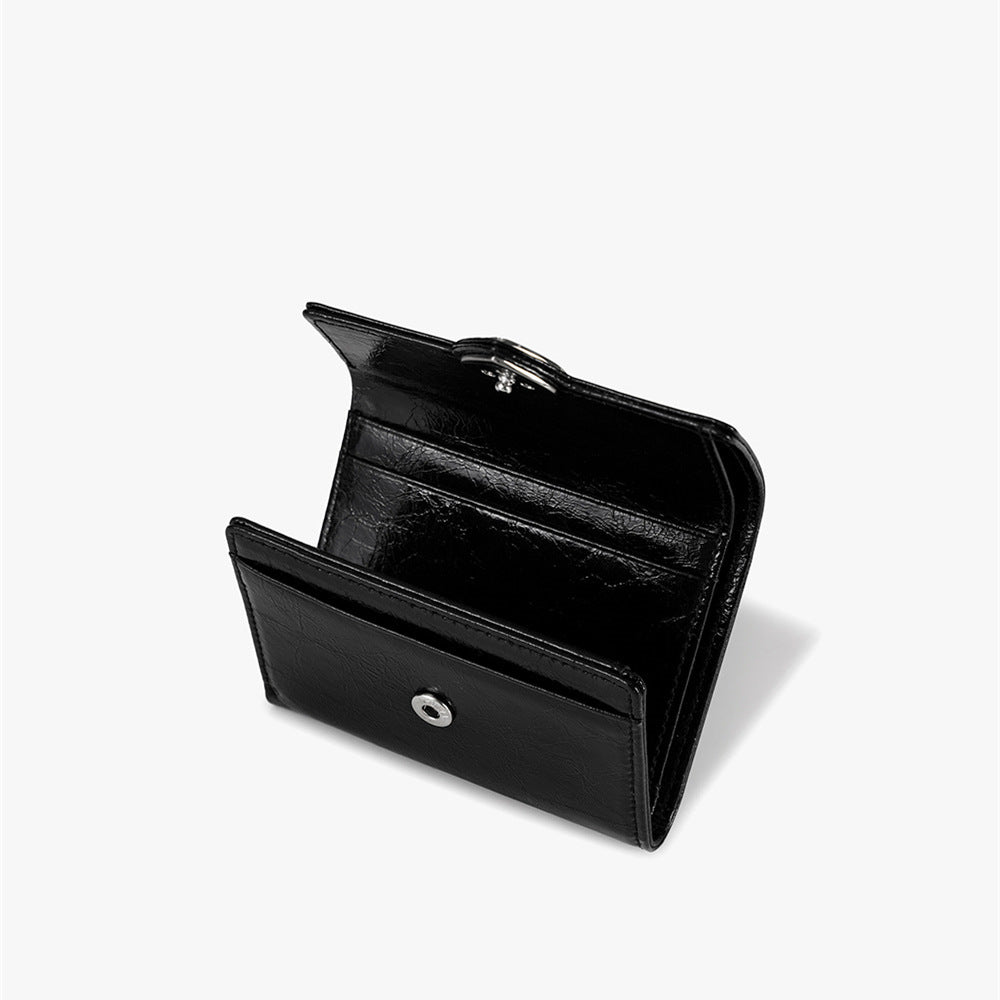 Niche Heart-shaped Cattlehide Love Flip Certificate Ladies Wallets