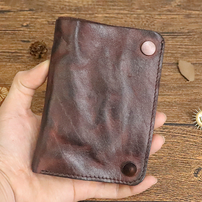 Hand-rub Color Top Layer Leather Distressed Men's Wallets