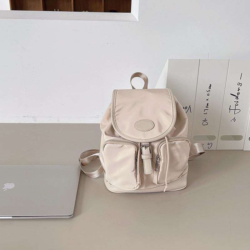 Women's Spring Simple Drawstring Black Fashion Large Bags