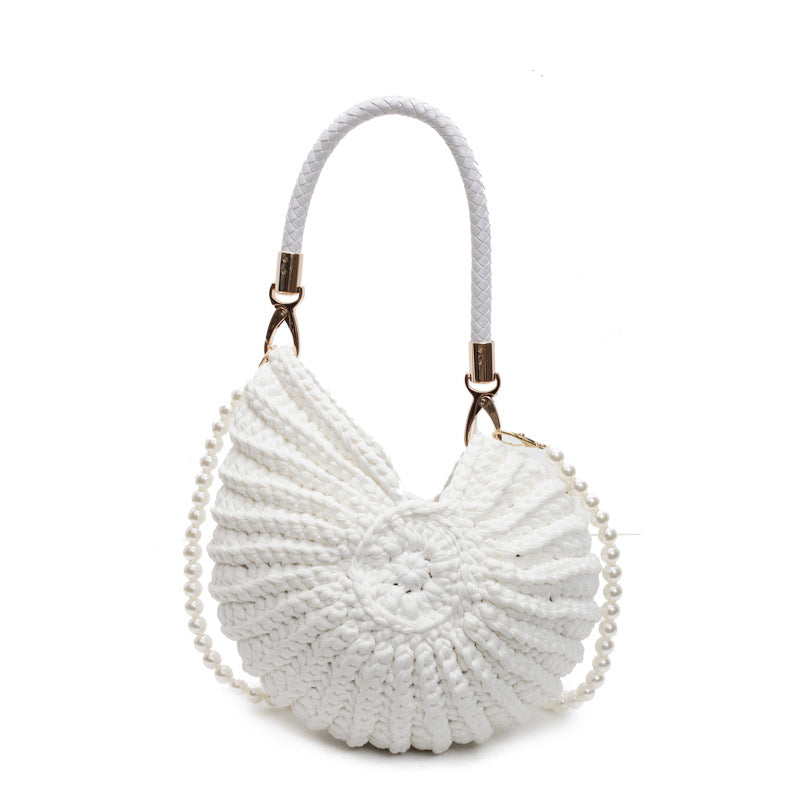 Women's Woven Handmade Seaside Conch Shell Strap Bags
