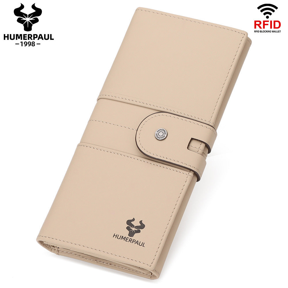 Women's Leather Hand-held Banquet First Layer Long Ladies Wallets