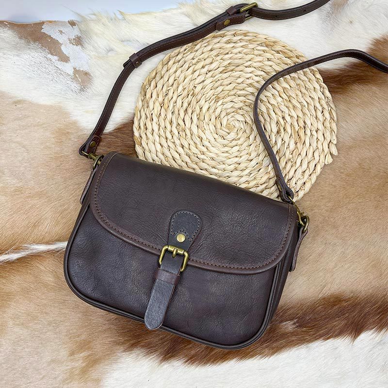 Turn Mountain Texture Commuter Genuine Leather Crossbody Bags