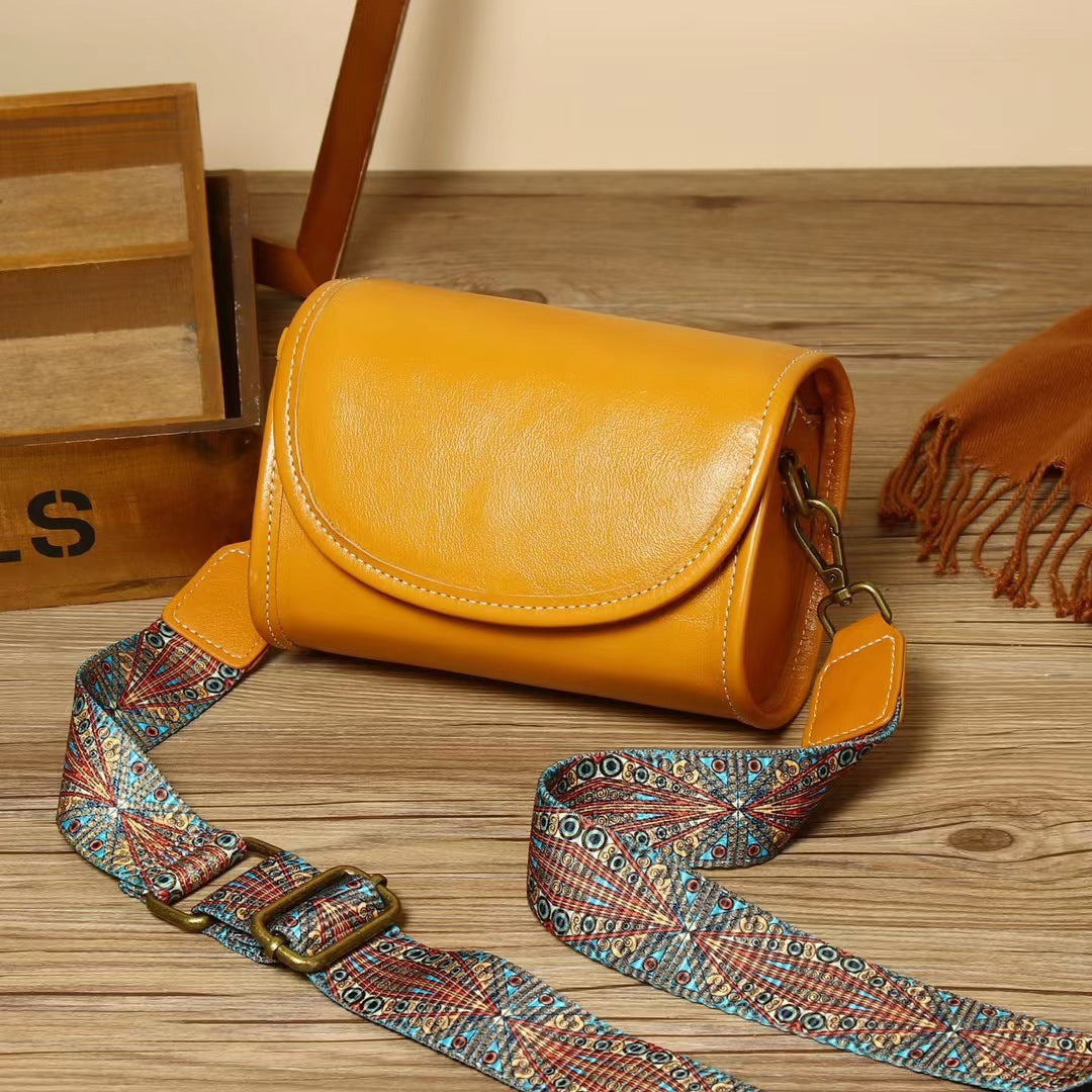 Women's Leather Soft Cowhide Vintage Top Layer Vegetable Shoulder Bags