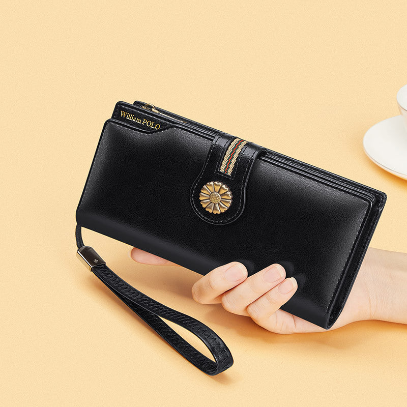 Women's Emperor Paul Long Genuine Leather Clutch Fashionable Exquisite First Ladies Wallets