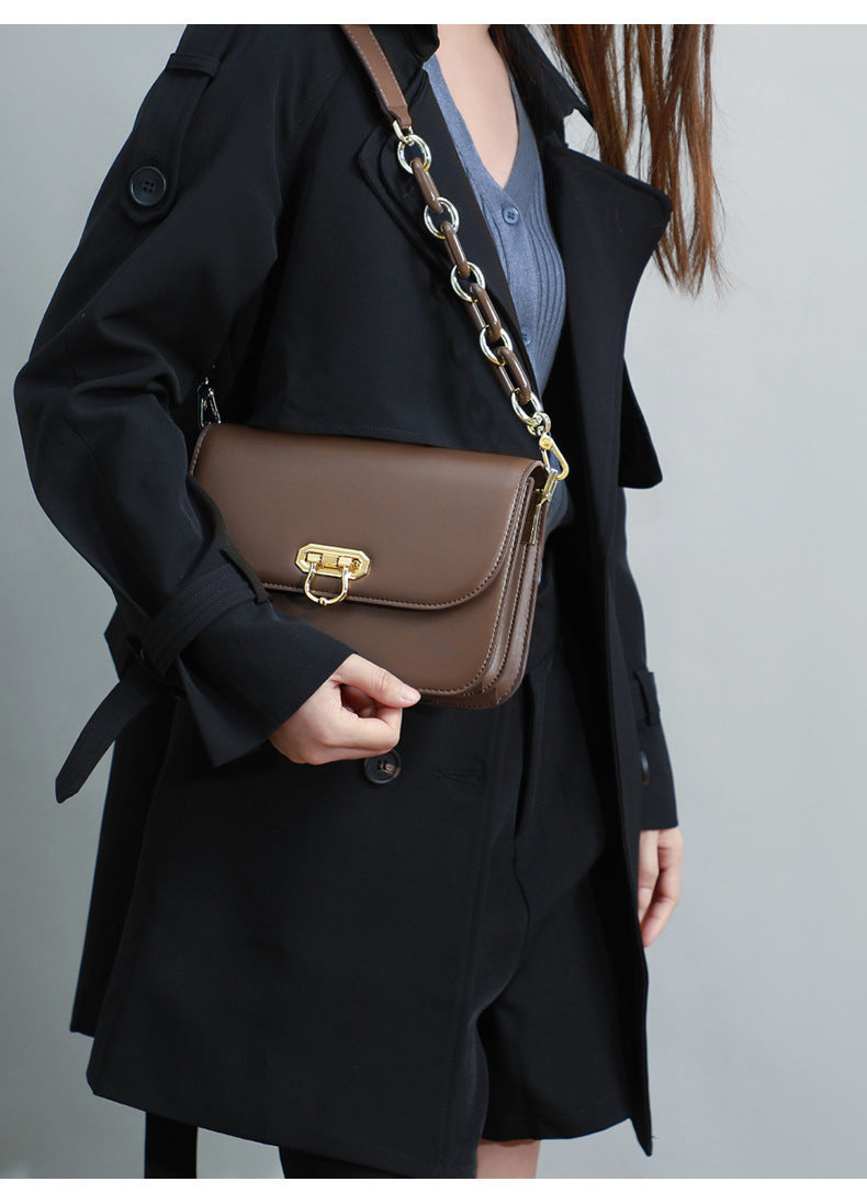 Women's Summer Genuine Leather Underarm Chain Fashion Crossbody Bags