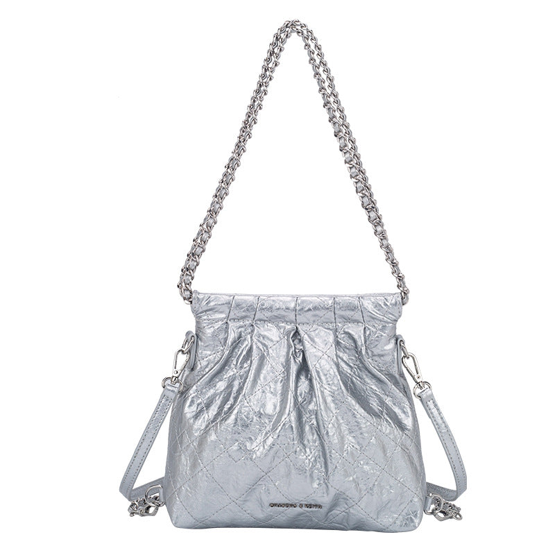 Women's Stray Niche Rhombus Garbage Chain Fashion Shoulder Bags