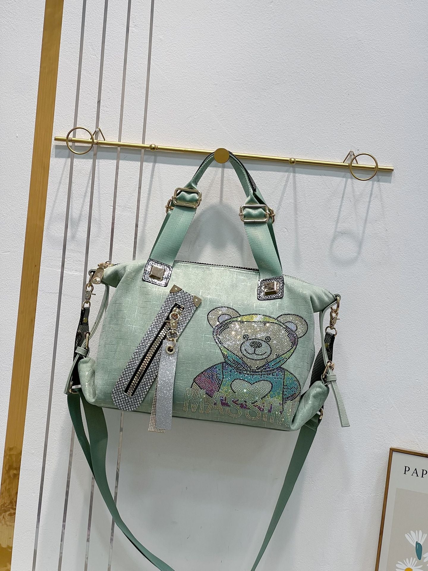 Women's Western Style Diamond Fashion Large Capacity Shoulder Bags