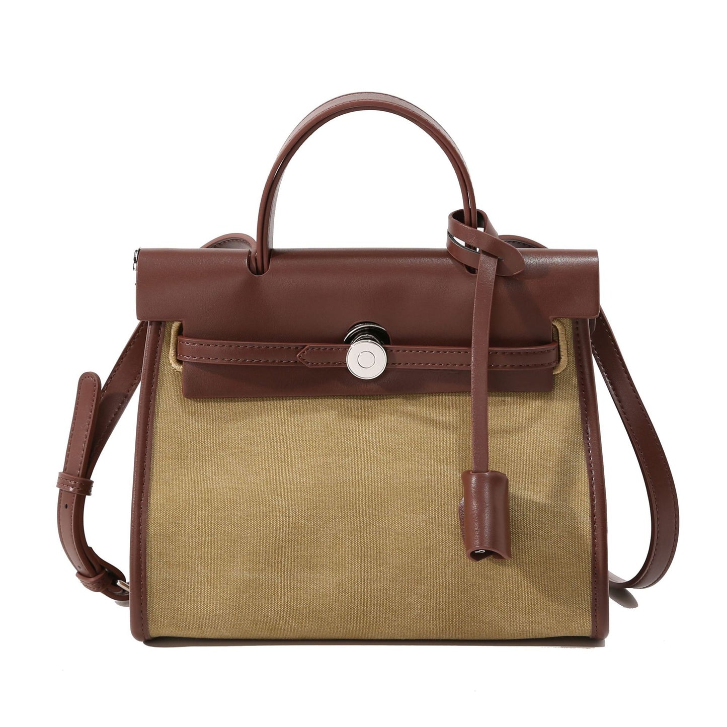 Women's Fashion High-grade Canvas Stitching Kelly Niche Handbags