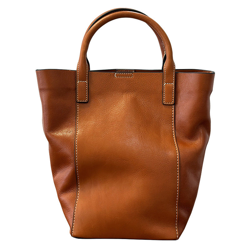Top Layer Leather Simple Genuine Mother Retro Leisure Handbags