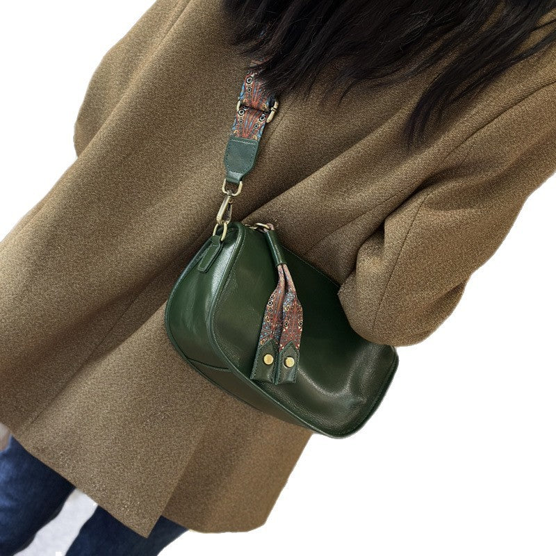 Women's Genuine Leather Underarm Female Fashion Shell Handbags