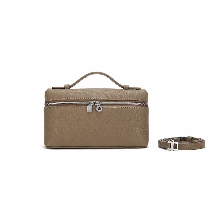 Women's First Layer Cowhide Lunch Box Portable Crossbody Bags
