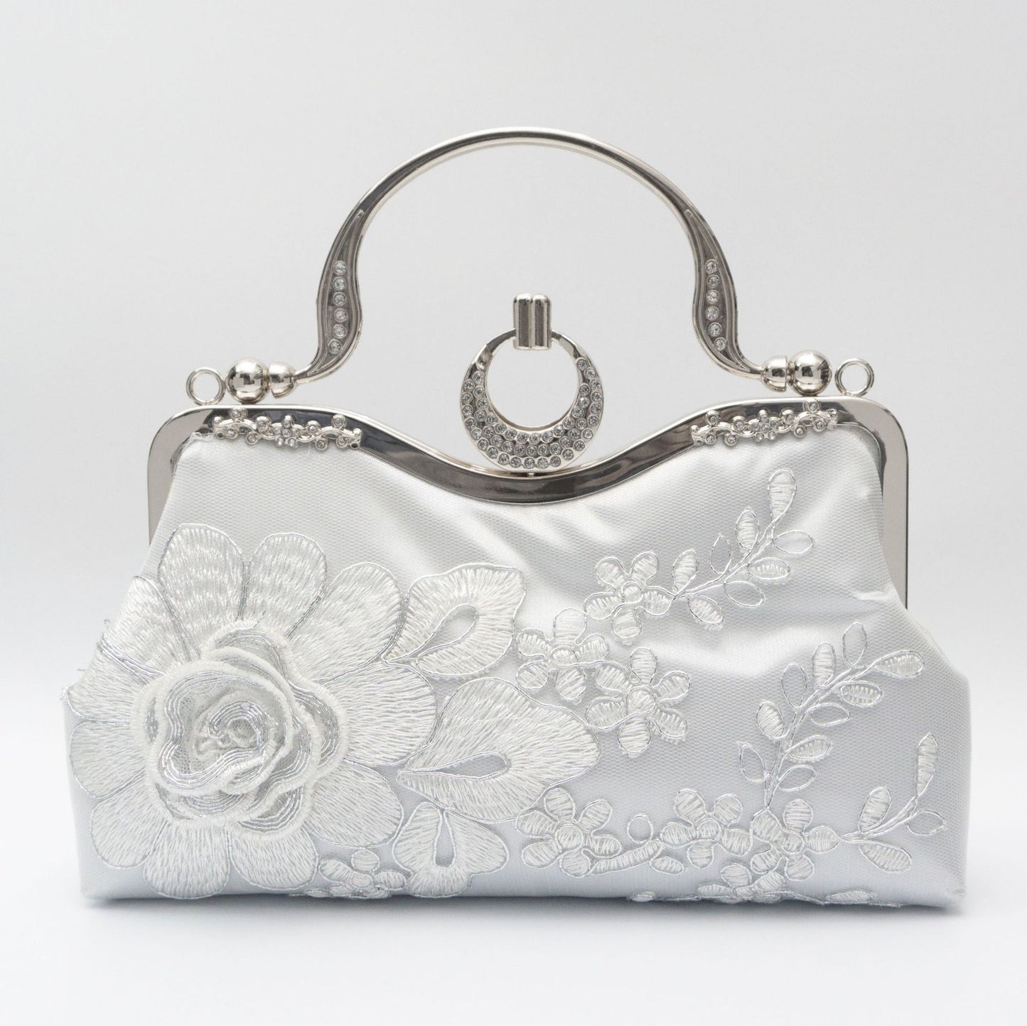 Women's Large Flower Embroidered Cheongsam Dinner Diamond Evening Bags