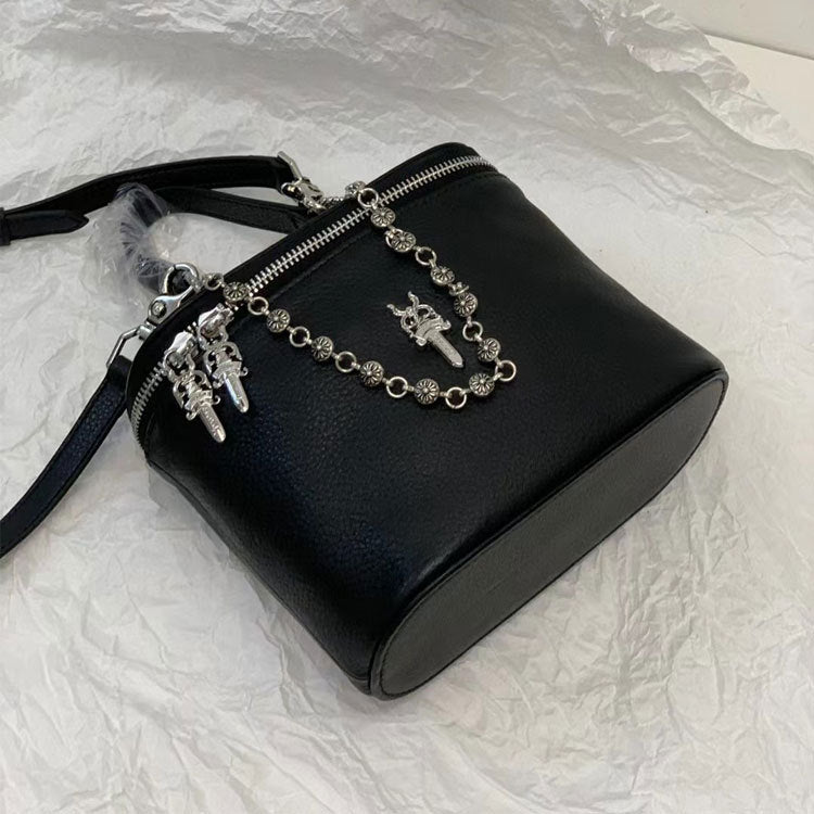 Black First Layer Cowhide High Sense Handbags