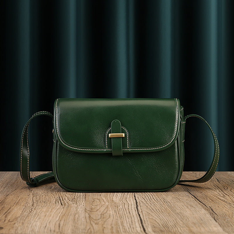 Women's Snap Genuine Leather Retro Art Versatile Bags
