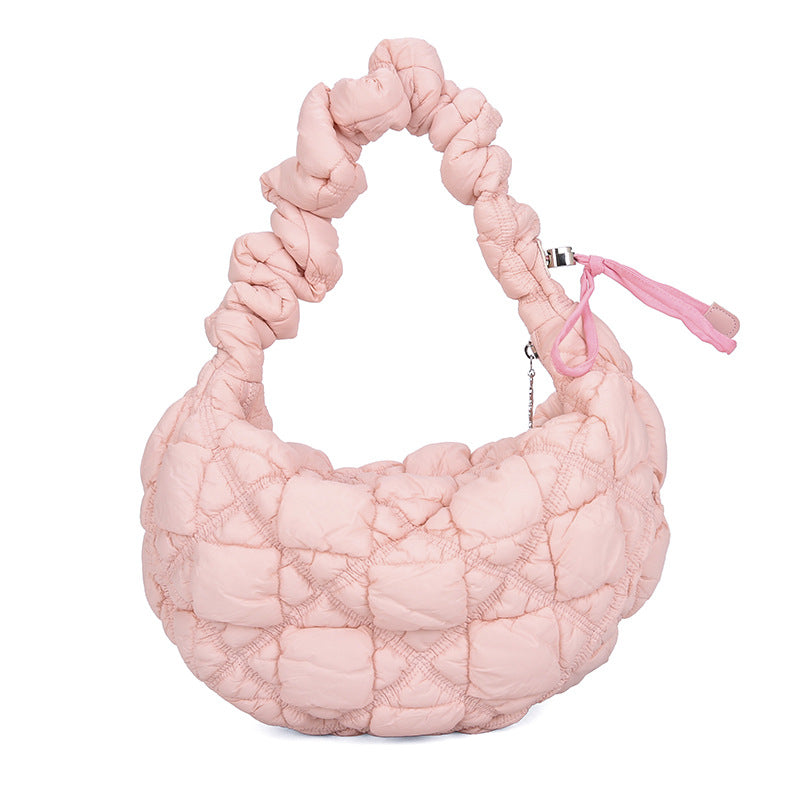 Minority Cloud Pleated Large Capacity Embroidery Thread Shoulder Bags