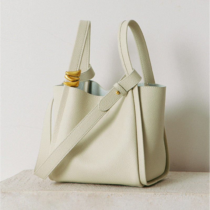 Women's Genuine Leather Summer Vegetable Basket Soft Shoulder Bags