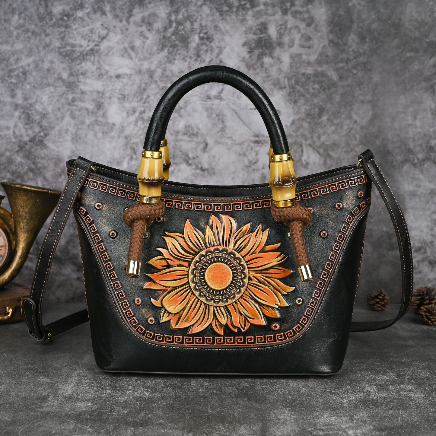 Women's Retro Genuine Leather Portable High Sense Handbags