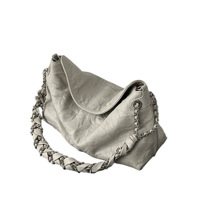 Women's High-grade Fashionable White Clutch Pattern Chain Shoulder Bags