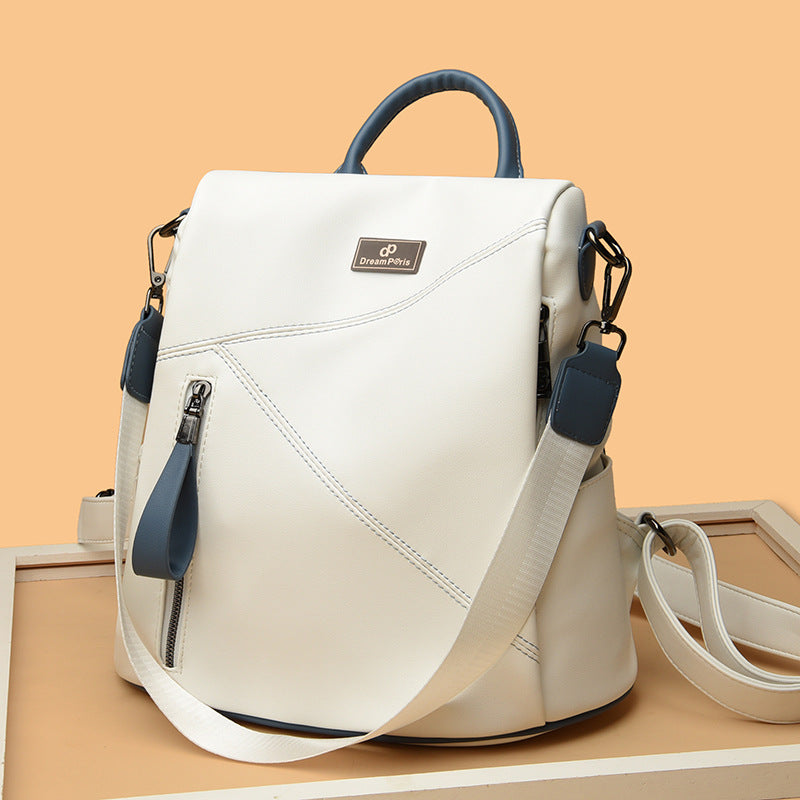 Women's Leather Korean Style Simple Fashion Soft Backpacks