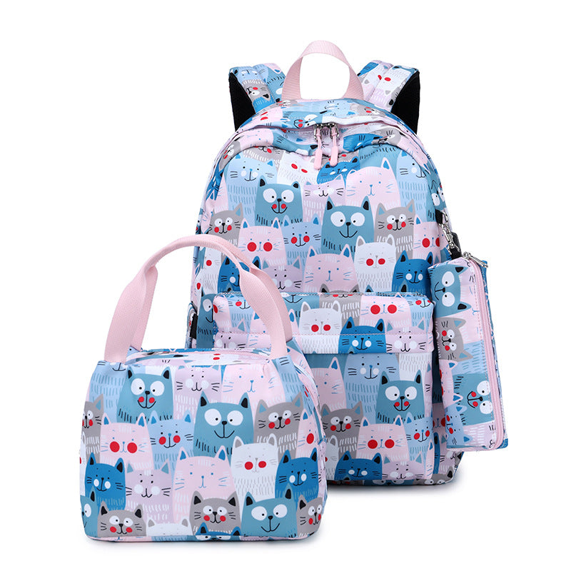 Women's Printed Large Capacity Three-piece Female Computer Backpacks