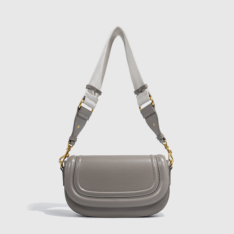 Women's Home Saddle Fashion Broadband Contrast Color Crossbody Bags