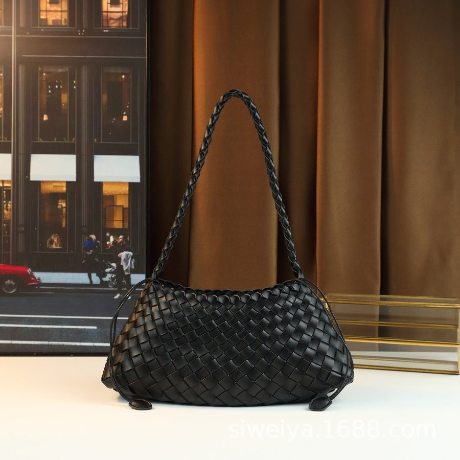 Women's Hand-woven Simple Underarm Fashion Crescent Handbags