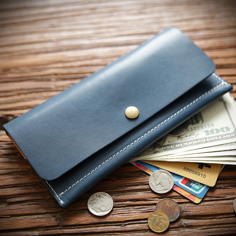 Men's Tanned Leather Long Genuine Simple First Men's Wallets