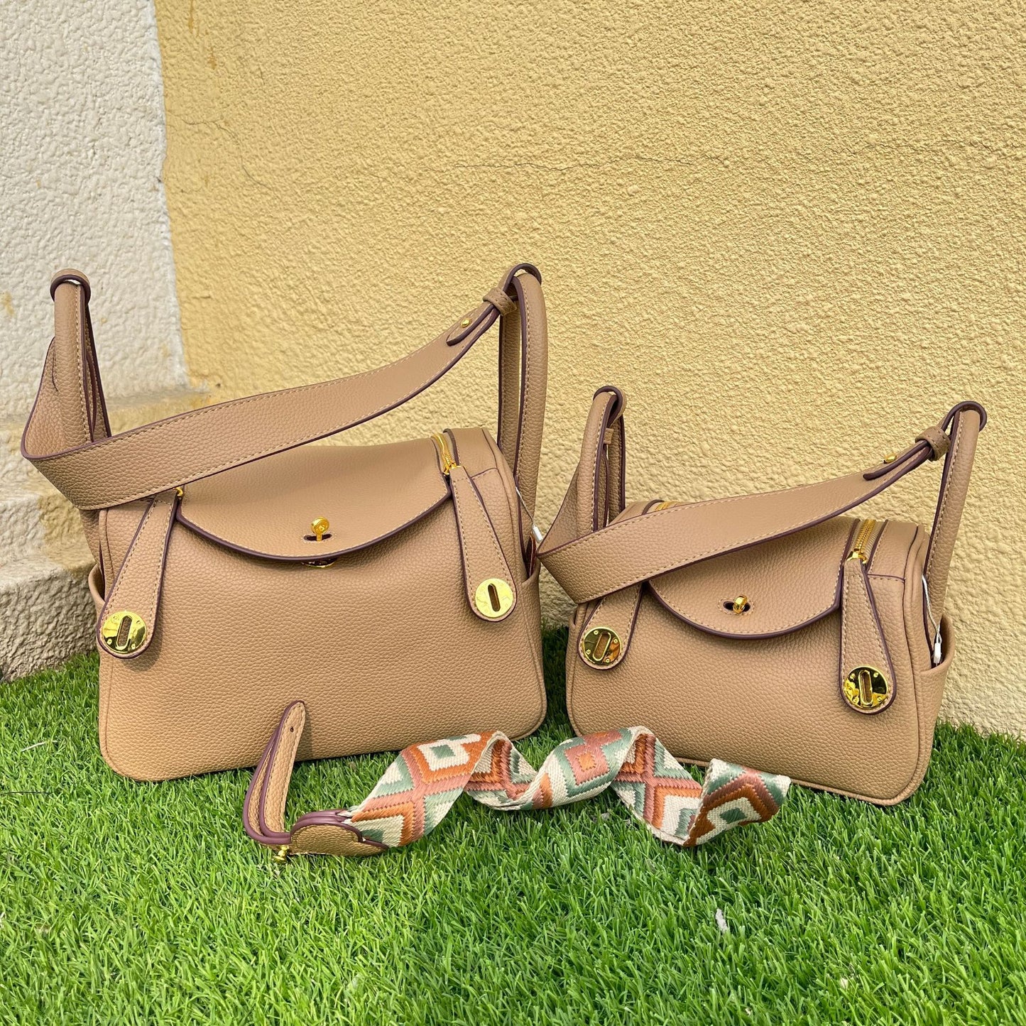 Lindi Lychee Pattern Imitation Leather Portable Shoulder Bags