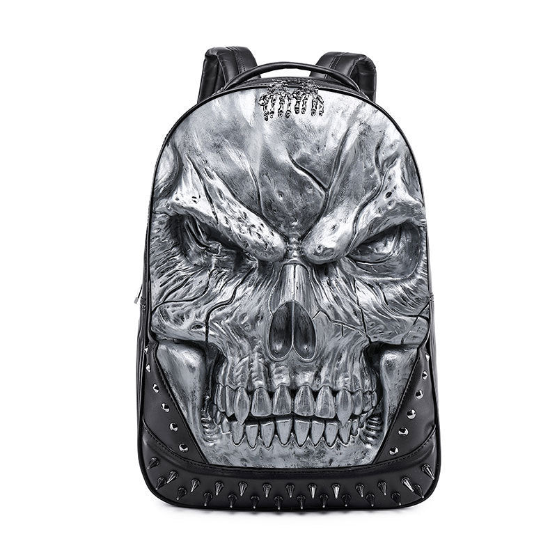 Men's Face Fashion Three-dimensional Relief Skull Street Backpacks