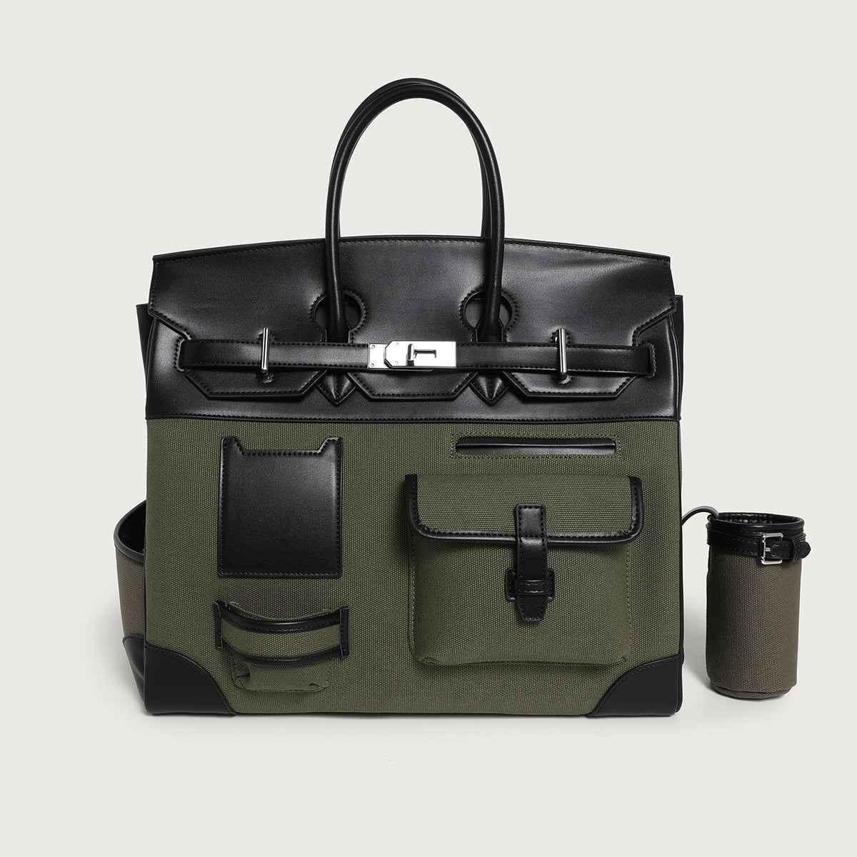 Women's Color Canvas Matching Portable Extra Large Handbags