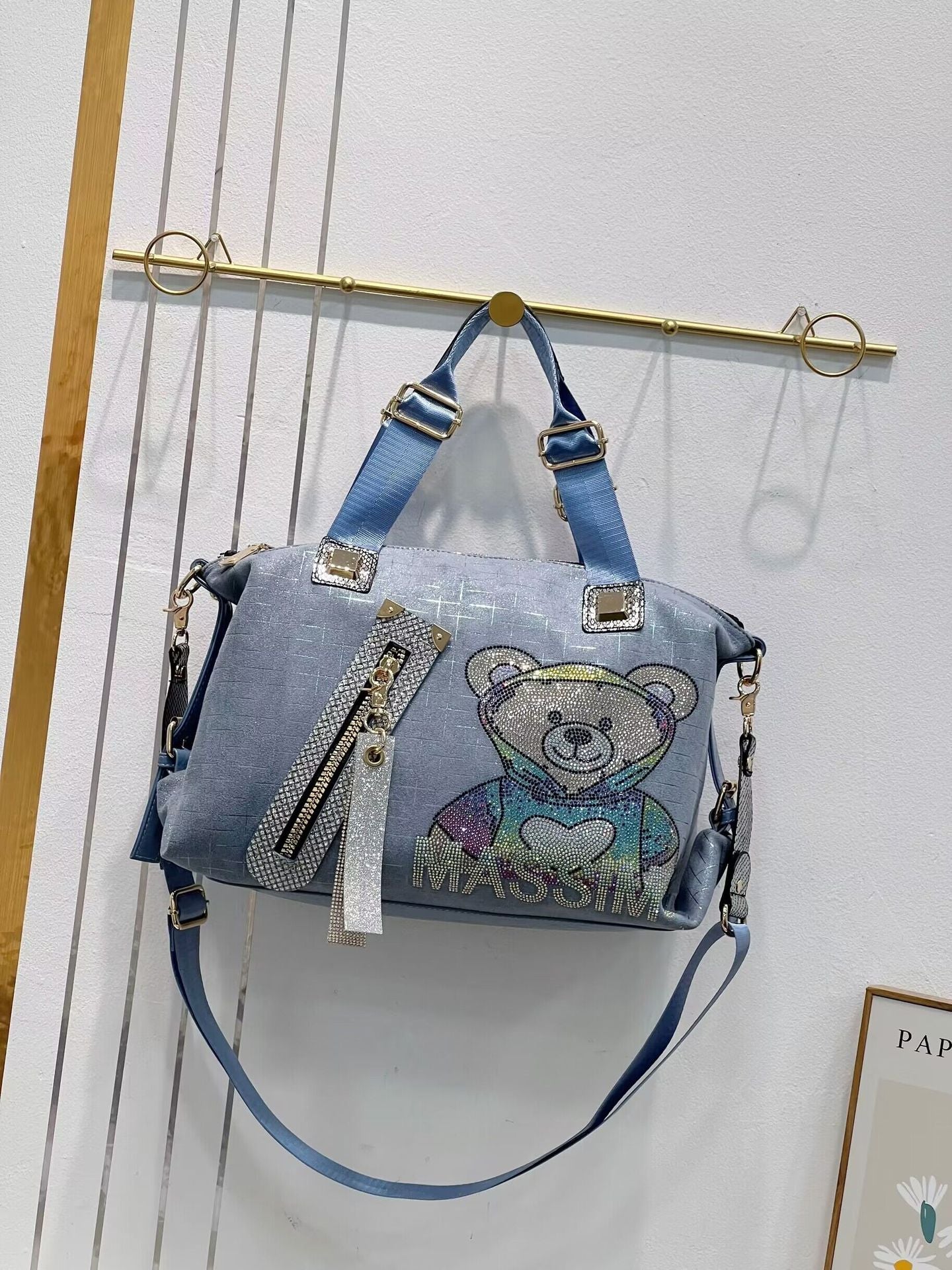 Women's Western Style Diamond Fashion Large Capacity Shoulder Bags