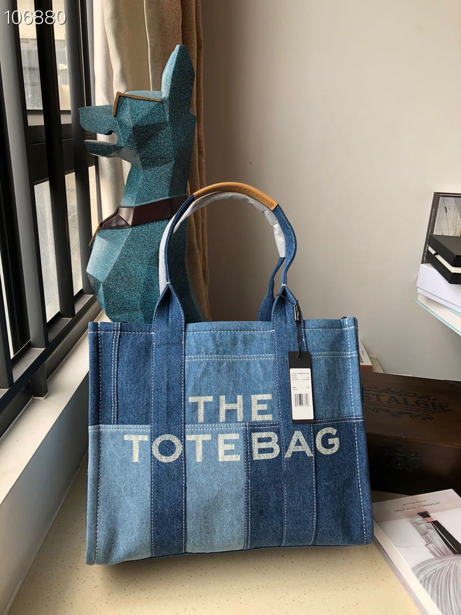 Mini Denim Color Matching Portable Shopping Handbags