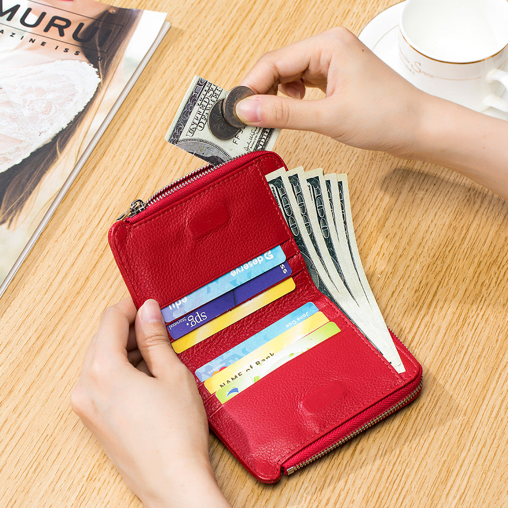 Women's & Men's & Short Large Capacity Soft Fashion Double Zipper Ladies Wallets